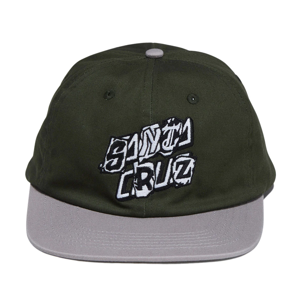 Santa Cruz Pay Off Stack Strip Snapback Hat - Forest/Grey - Image 5