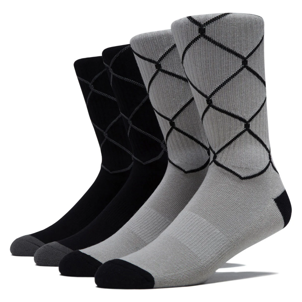 Santa Cruz Spot Chain Crew 2 Pack Of Socks - Black/Grey Multi