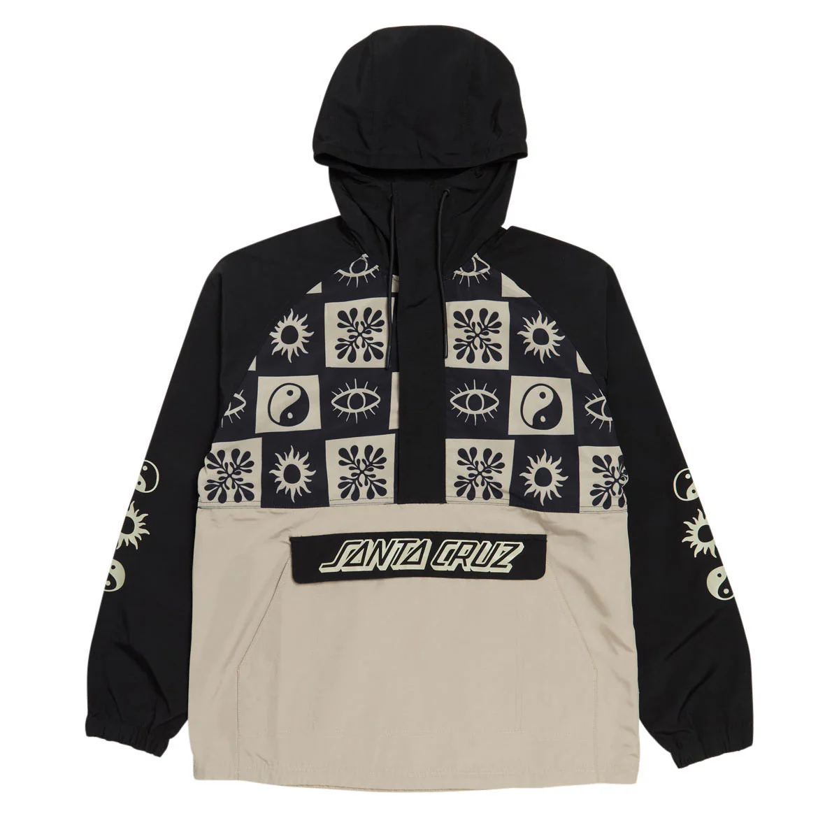 Santa Cruz Strange Check Anorak Jacket - Black/Tan