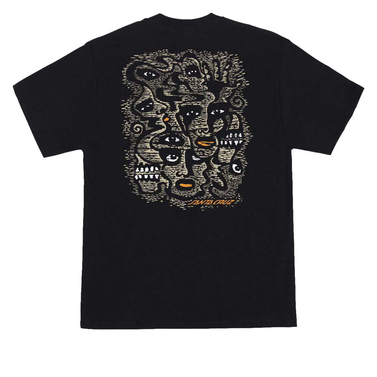 Santa Cruz Wood Cut T-Shirt - Black