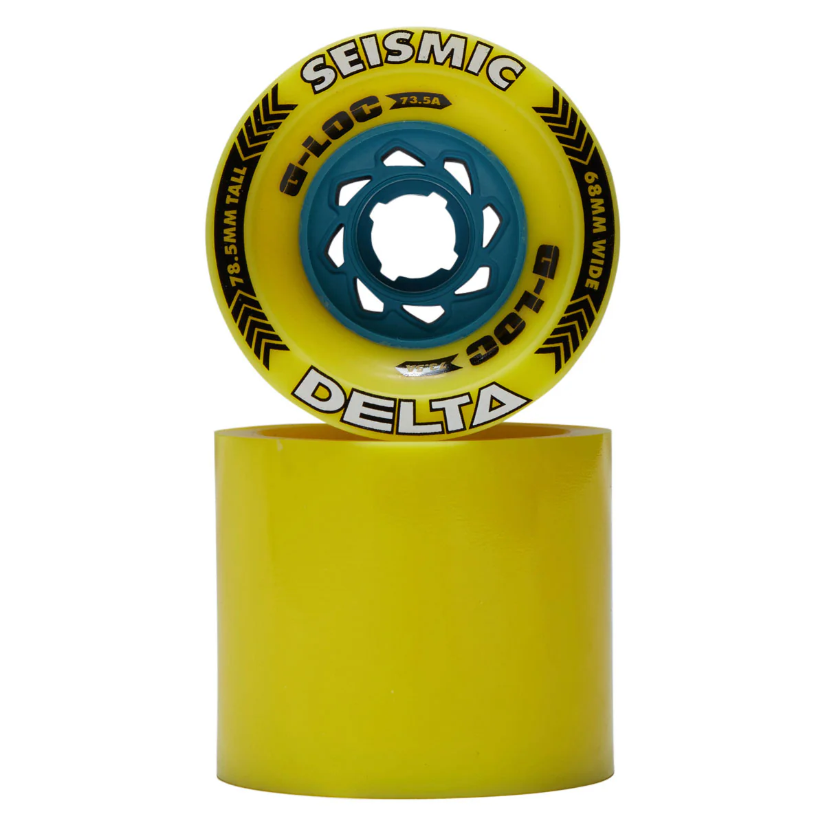 Seismic Delta 73.5a Longboard Wheels - Yellow - 78.5mm - Image 2