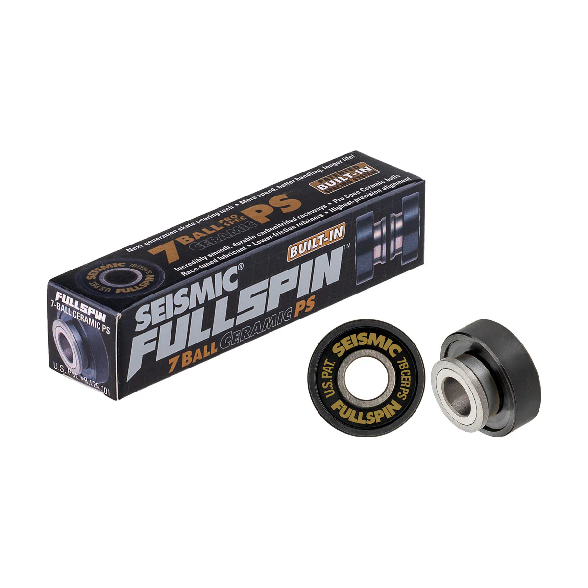 Seismic Fullspin 7-Ball Ceramic Pro Spec Bearings - Black
