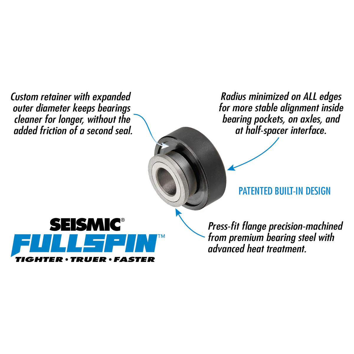 Seismic Fullspin 7-Ball Ceramic Pro Spec Bearings - Black - Image 4