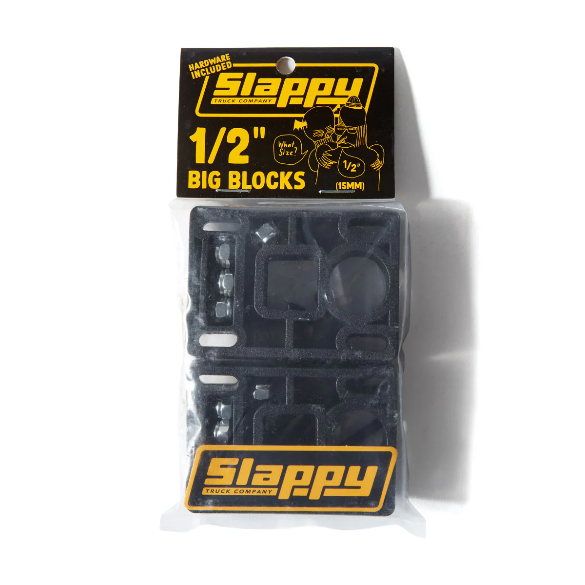 Slappy Big Blocks Risers With Hardware - Black - 1/2"