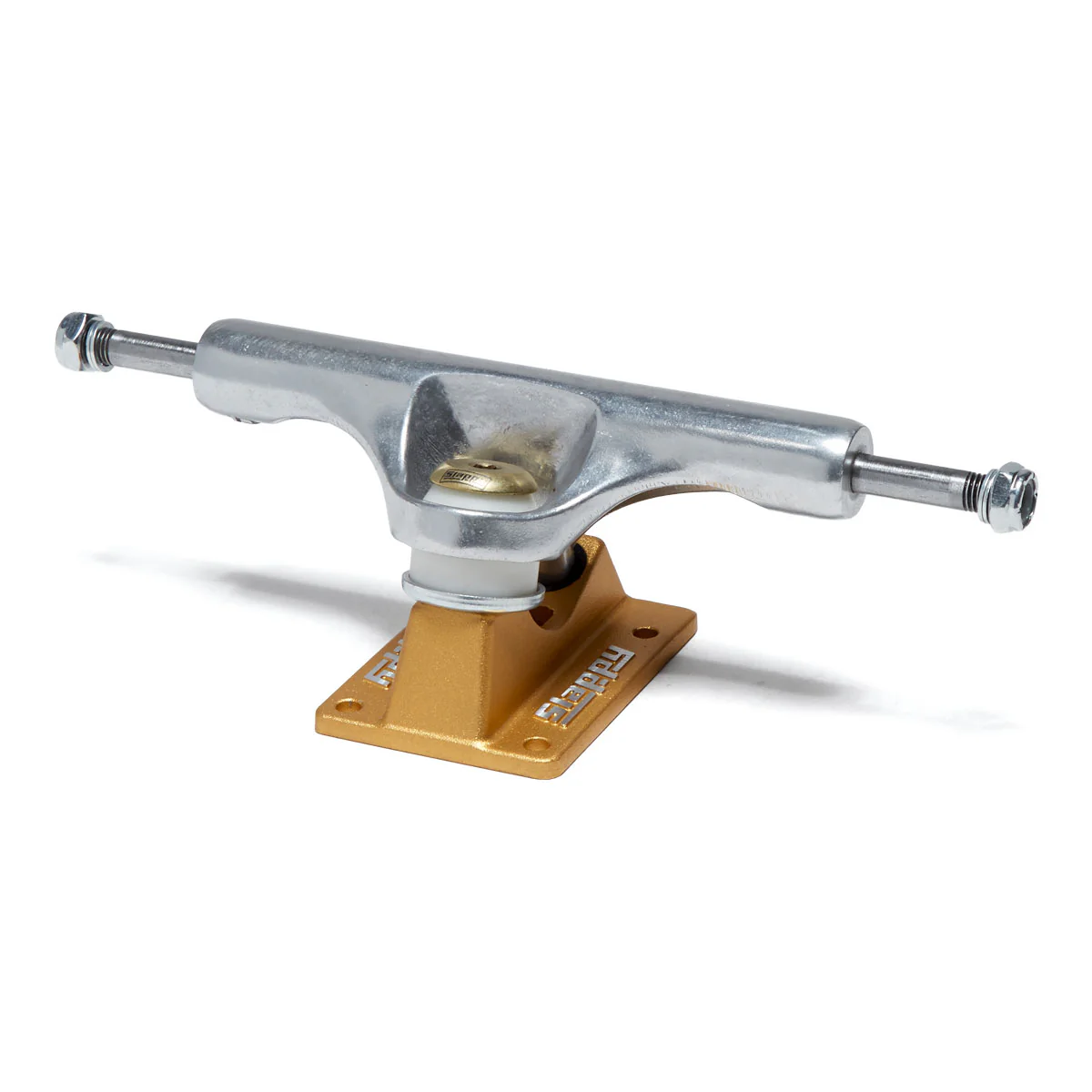 Slappy ST1 Inverted Hollow Lights Ultra Low Kingpin Skateboard Trucks - Polished/Gold/Gold - 8.50" - Image 2