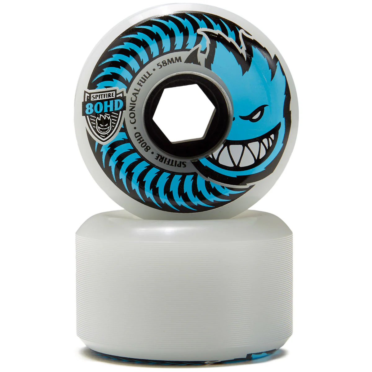 Spitfire 80hd Conical Full Skateboard Wheels - Clear - 58mm - Image 2