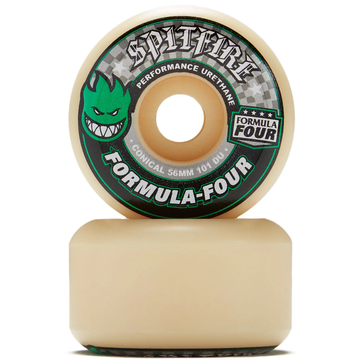Spitfire F4 101d Conical Skateboard Wheels - Green - 56mm - Image 2