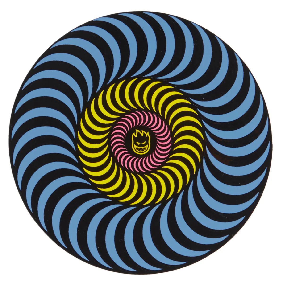 Spitfire Tri-Color Swirl Bighead Sticker - Blue - 4"