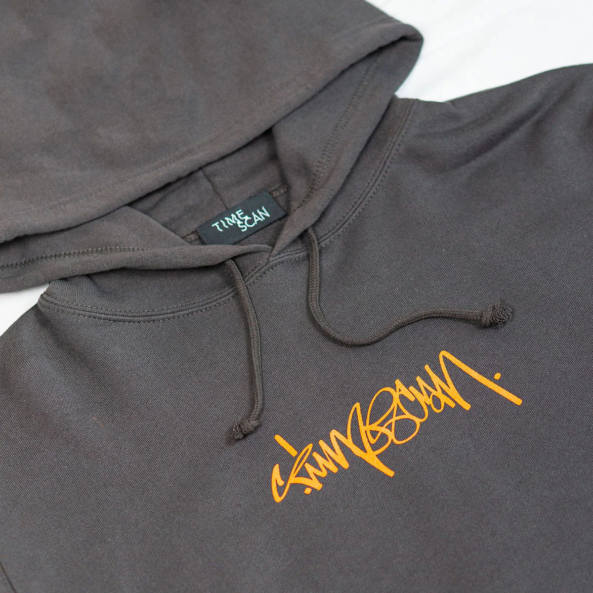 Timescan Script Logo Hoodie - Washed Black - Image 2