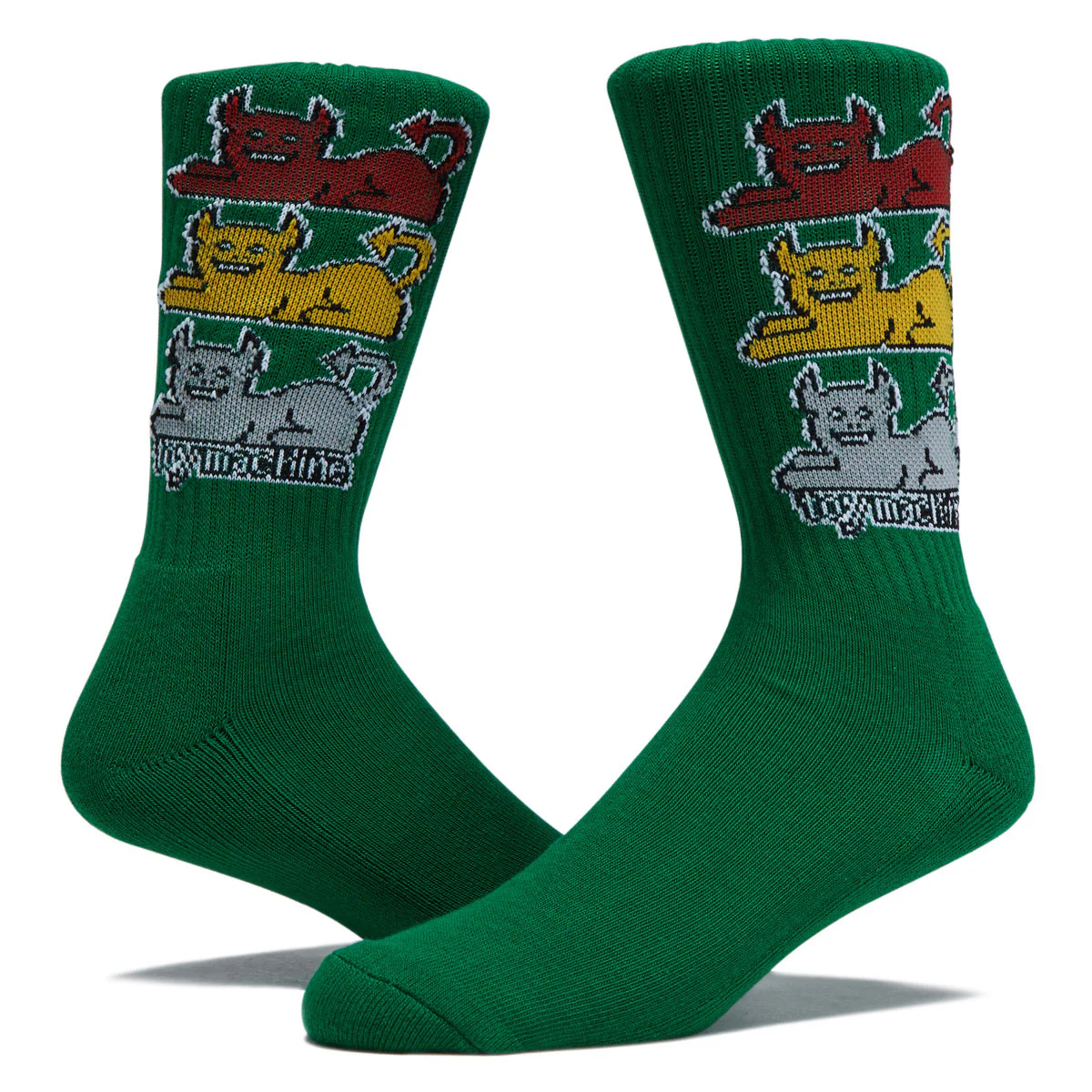 Toy Machine Triple Cat Socks - Green - Image 2