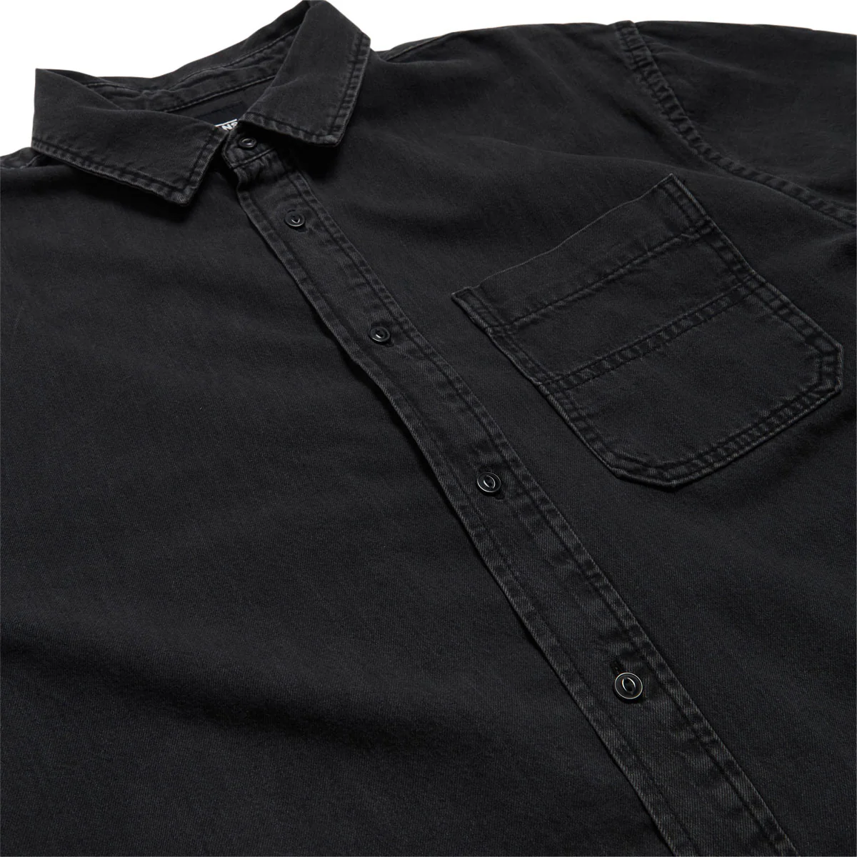 Vans Cyrus Straight Hem Denim Woven Shirt - Washed Black - Image 4