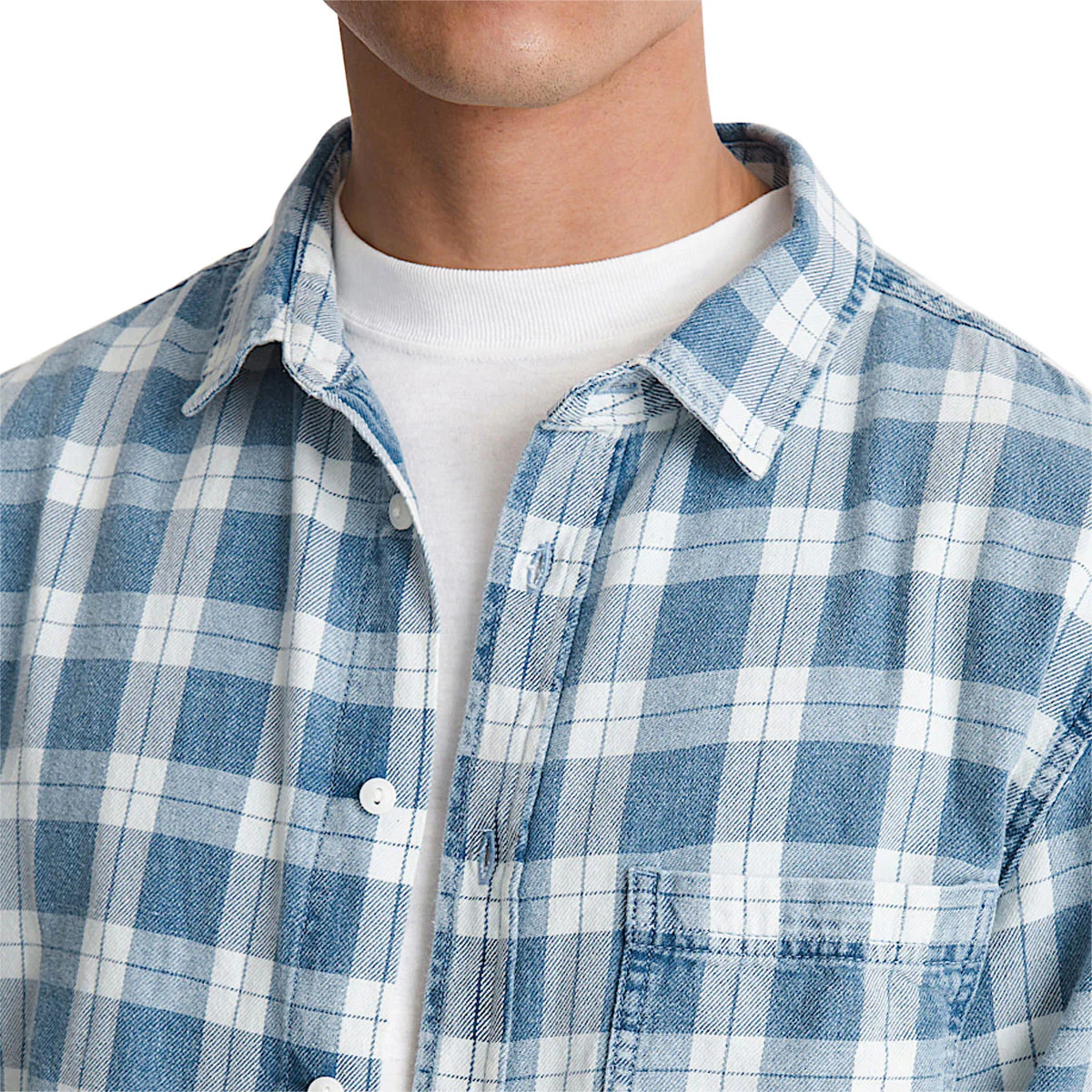 Vans Lawson Vintage Indigo Long Sleeve Shirt - Bleach Indigo - Image 3