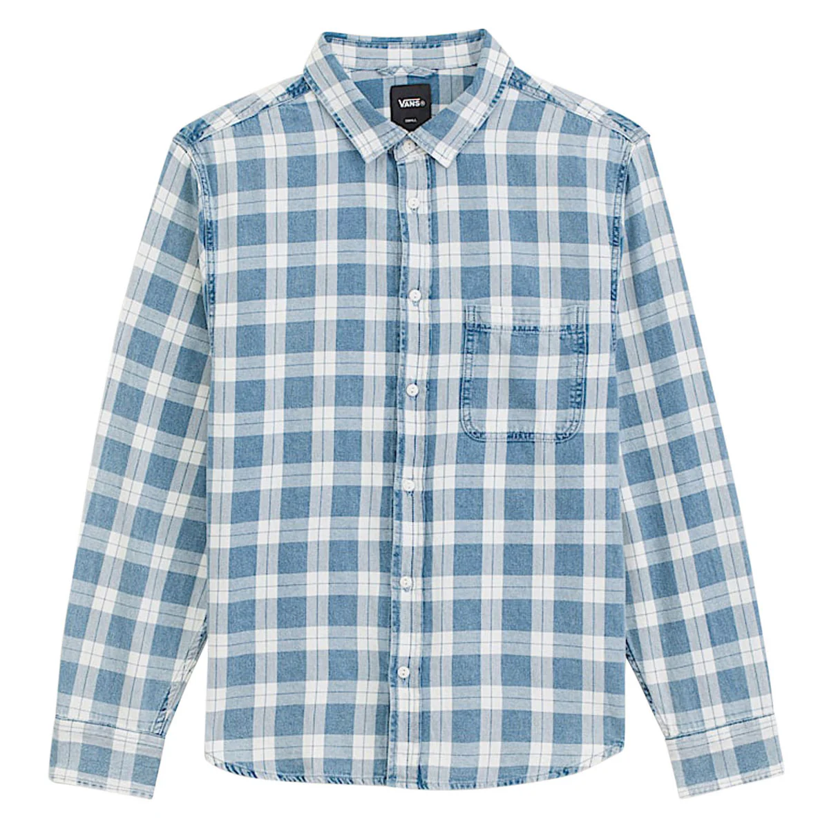 Vans Lawson Vintage Indigo Long Sleeve Shirt - Bleach Indigo - Image 4