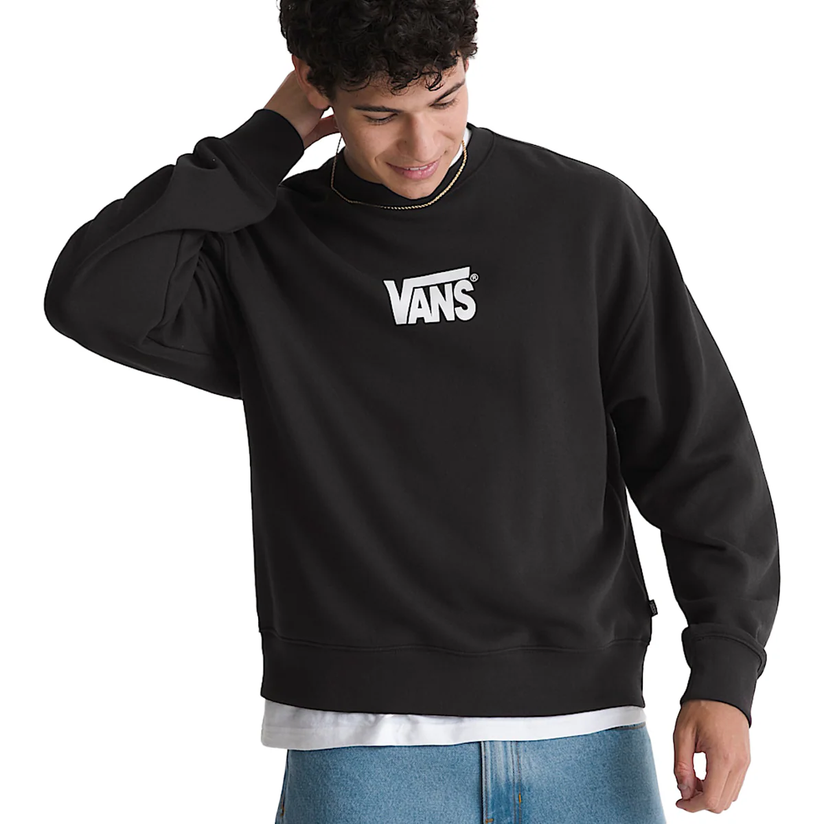 Vans Stretch Logo Crew Sweatshirt - Black/White