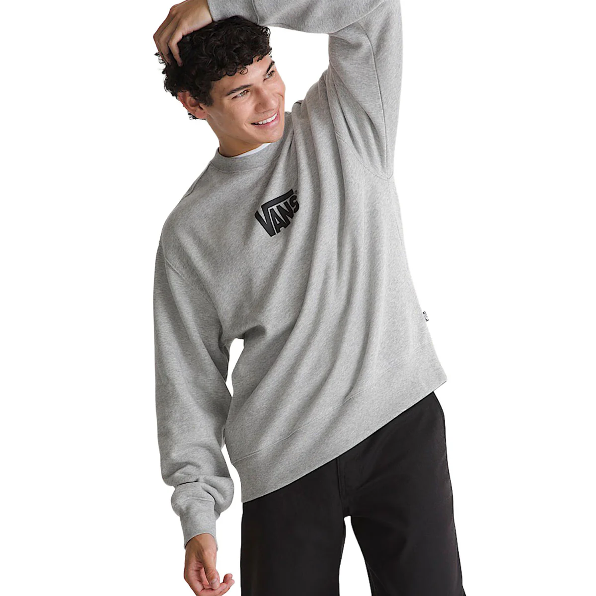 Vans Stretch Logo Crew Sweatshirt - Cement Heather - Image 2