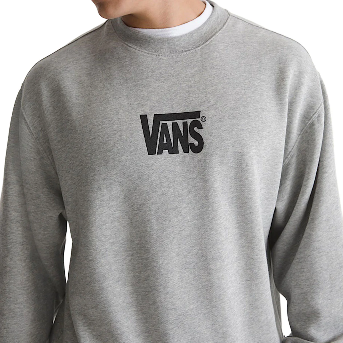 Vans Stretch Logo Crew Sweatshirt - Cement Heather - Image 3
