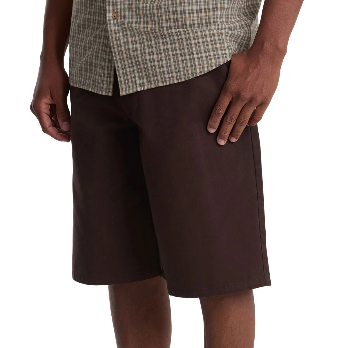 Volcom Chillow Plt Elastic Waist Chino VS 24 Shorts - Cacao - Image 4
