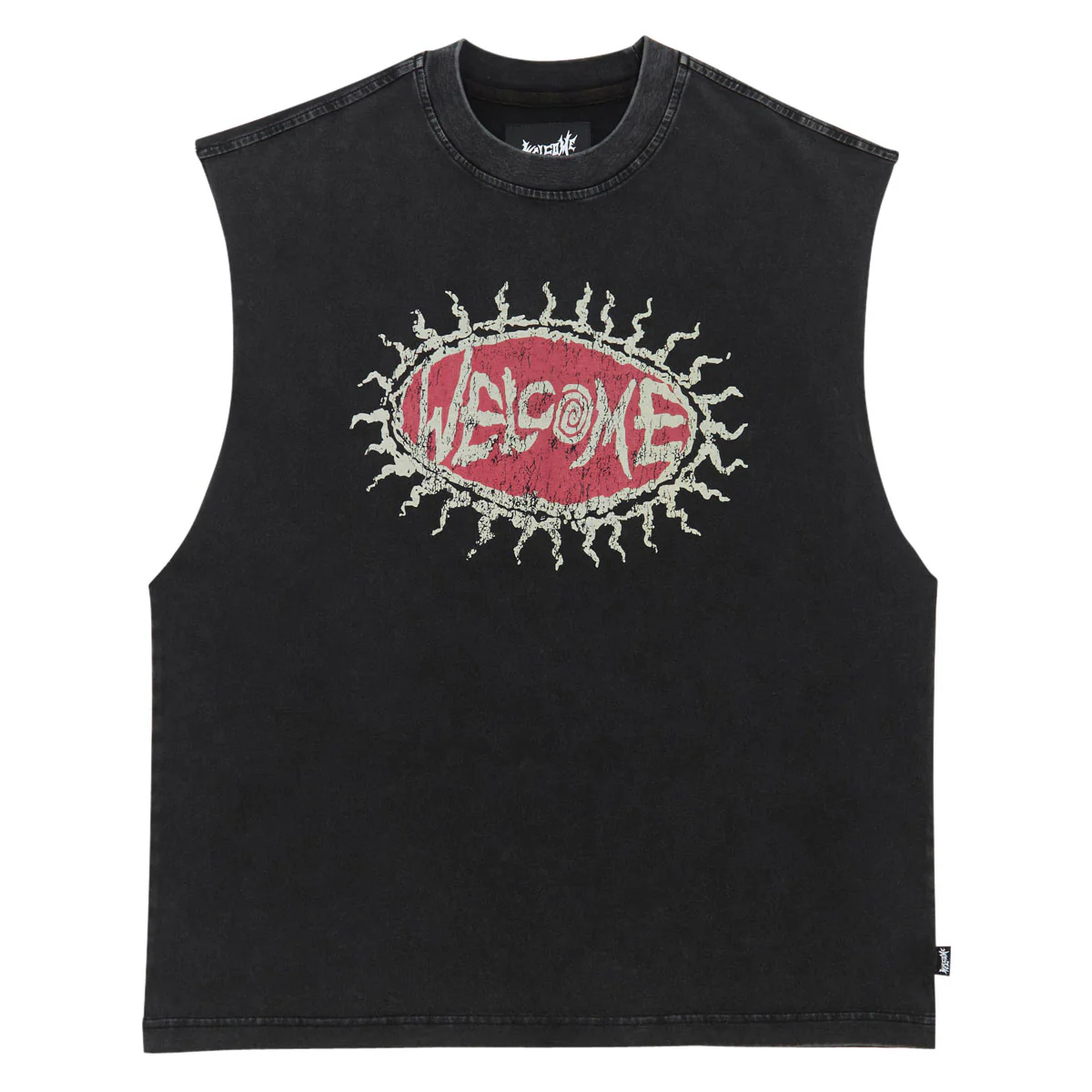 Welcome Cavity Knit Tank Top - Vintage Black