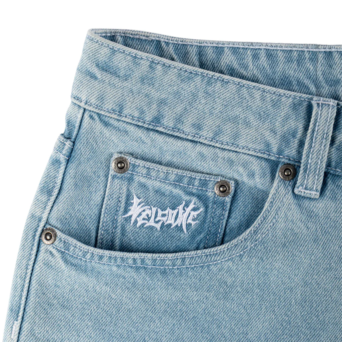 Welcome Linger Baggy Denim Shorts - Washed Blue - Image 3