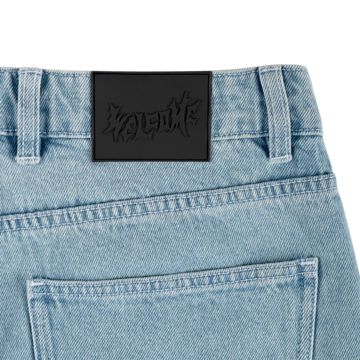 Welcome Linger Baggy Denim Shorts - Washed Blue - Image 4