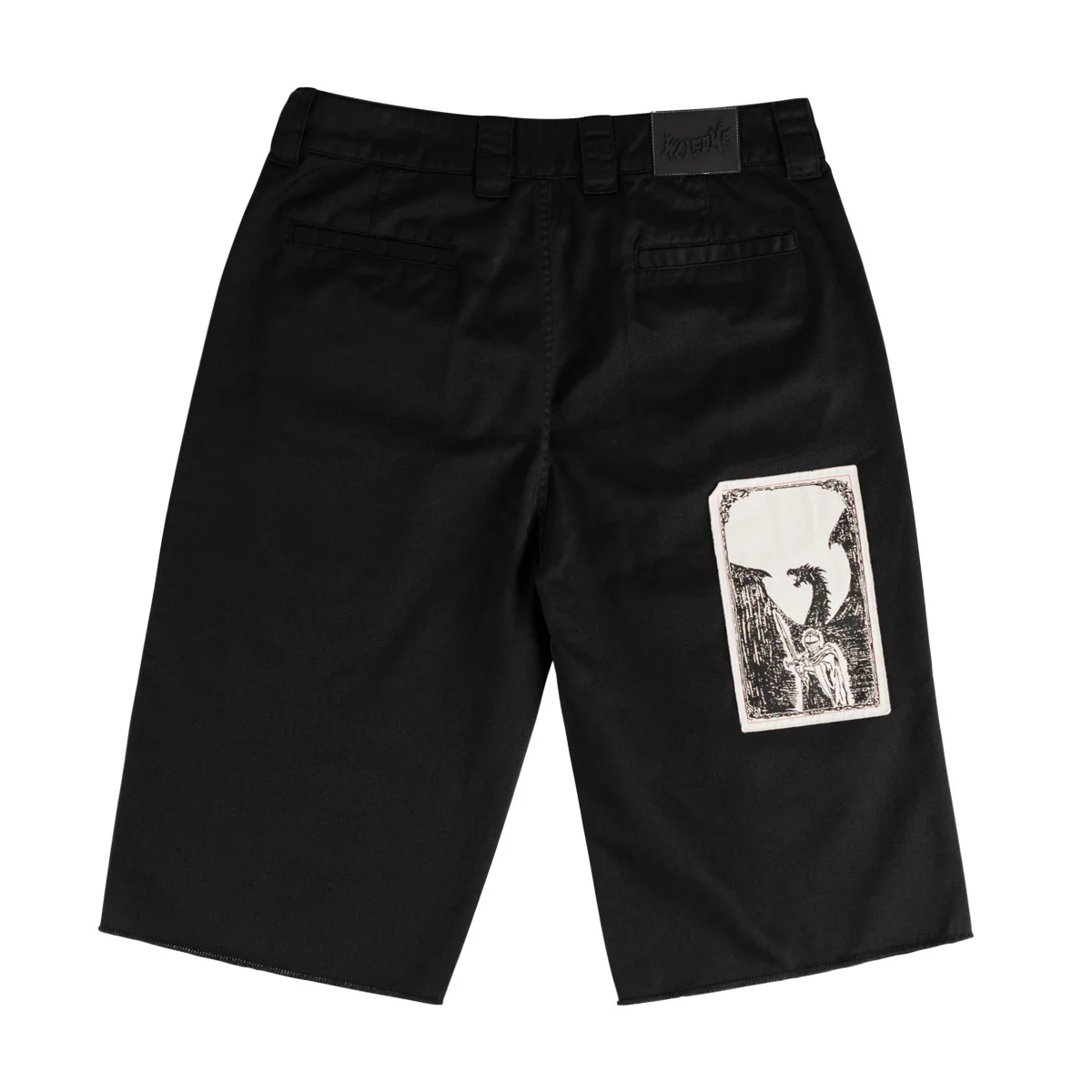 Welcome Shinner Cut-Off Twill Shorts - Black - Image 2