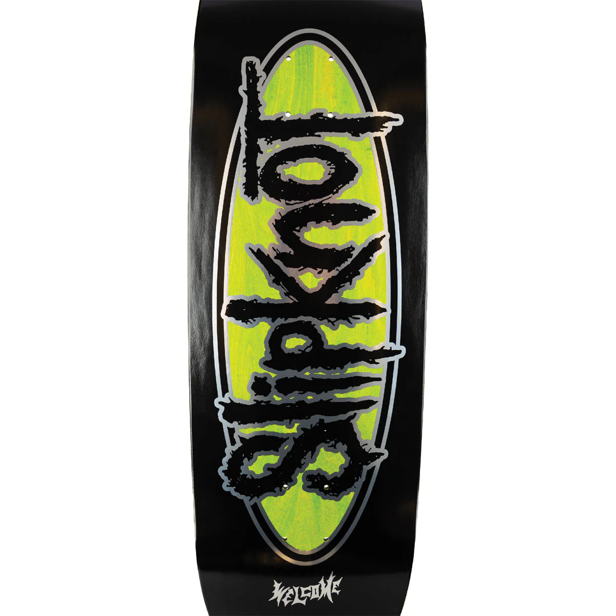 Welcome x Slipknot Oval Logo On Boline 2.0 Skateboard Complete - Black/Green Stain - 9.50" - Image 3