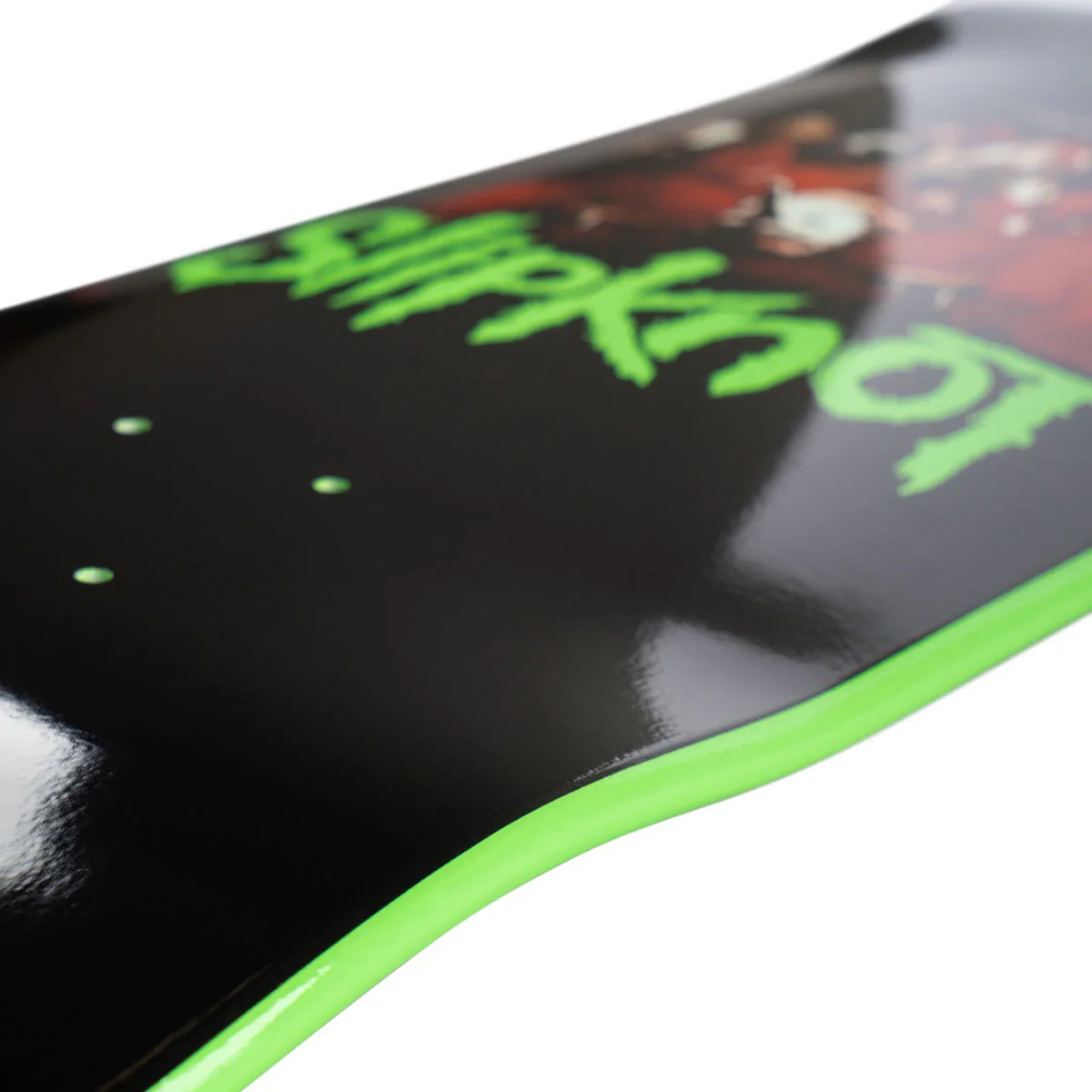 Welcome x Slipknot Self-Titled On Gaia Skateboard Complete - Black/Green Dip - 9.60" - Image 3