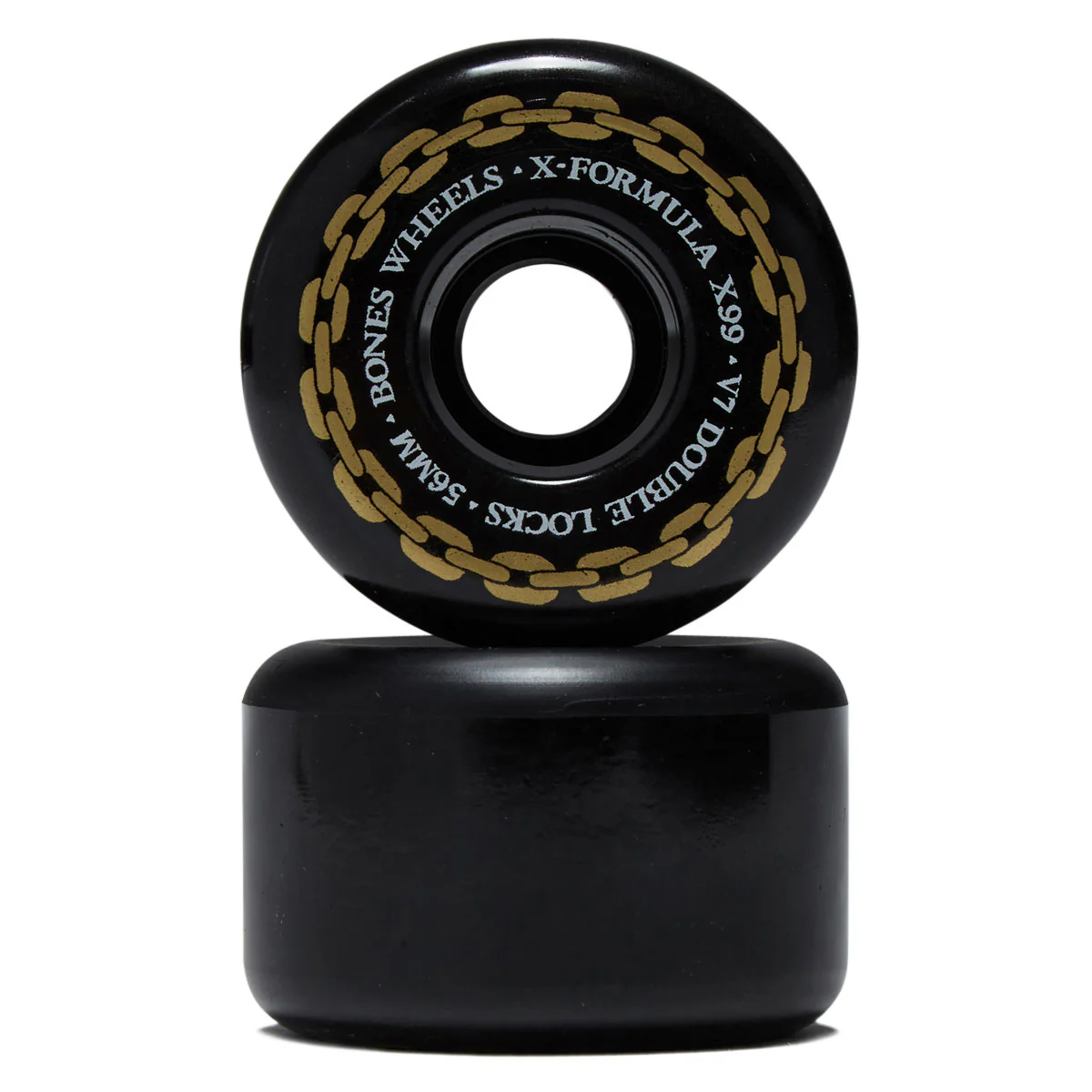 X-Formula Double Locks 99a V7 Double Lock Skateboard Wheels - Black - 56mm - Image 2