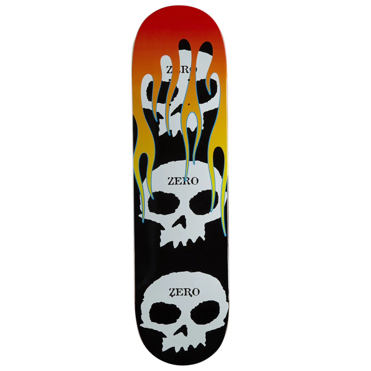 Zero 3 Skull Flames Skateboard Deck - 8.25"